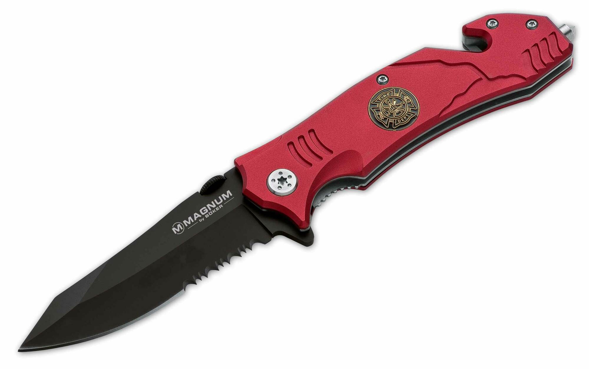 E-shop Magnum 01LL470 Fire Fighter Red záchranársky nôž s asistenciou 8,3 cm, červená, hliník