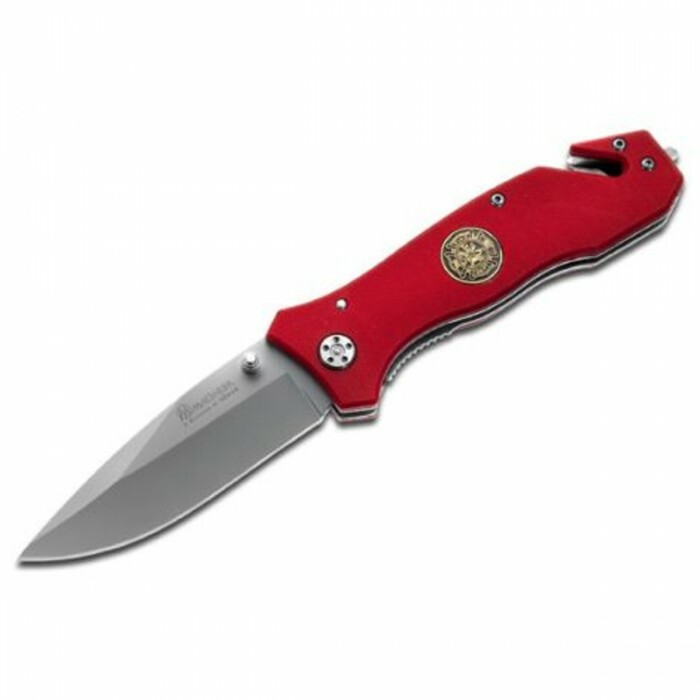 E-shop Magnum 01MB366 Fire Brigade záchranársky nôž 8,5 cm, červená, G10