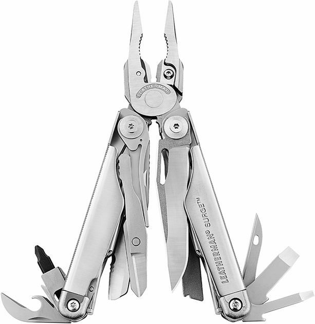 E-shop Leatherman LTG830165 SURGE multifunkčný nástroj 21 funkcií, celooceľový, strieborný