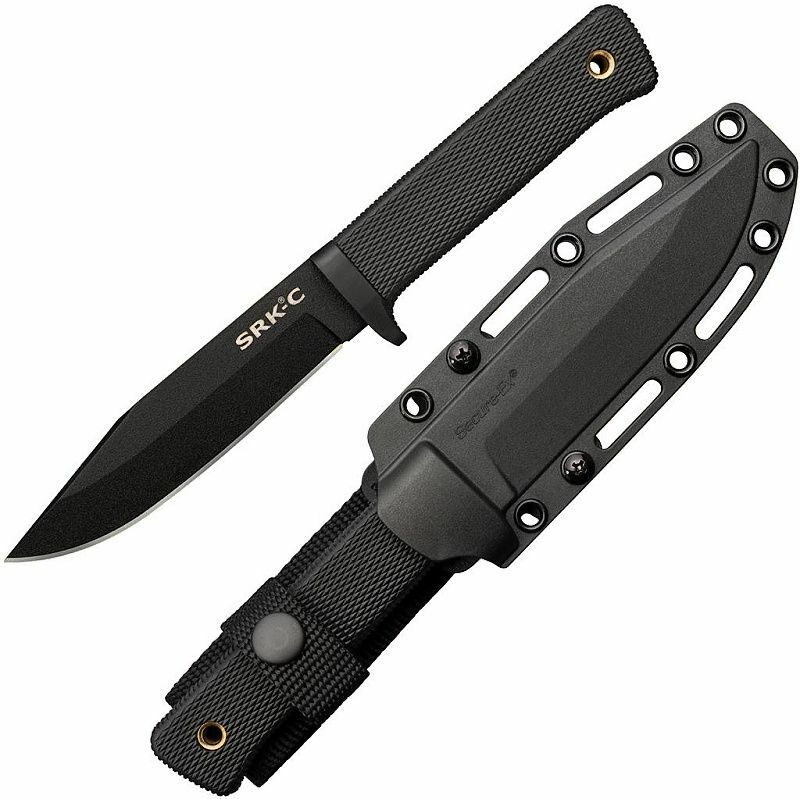 E-shop Cold Steel 49LCKD SRK Compact záchranársky nôž 12,7 cm, čierna, Kraton, puzdro