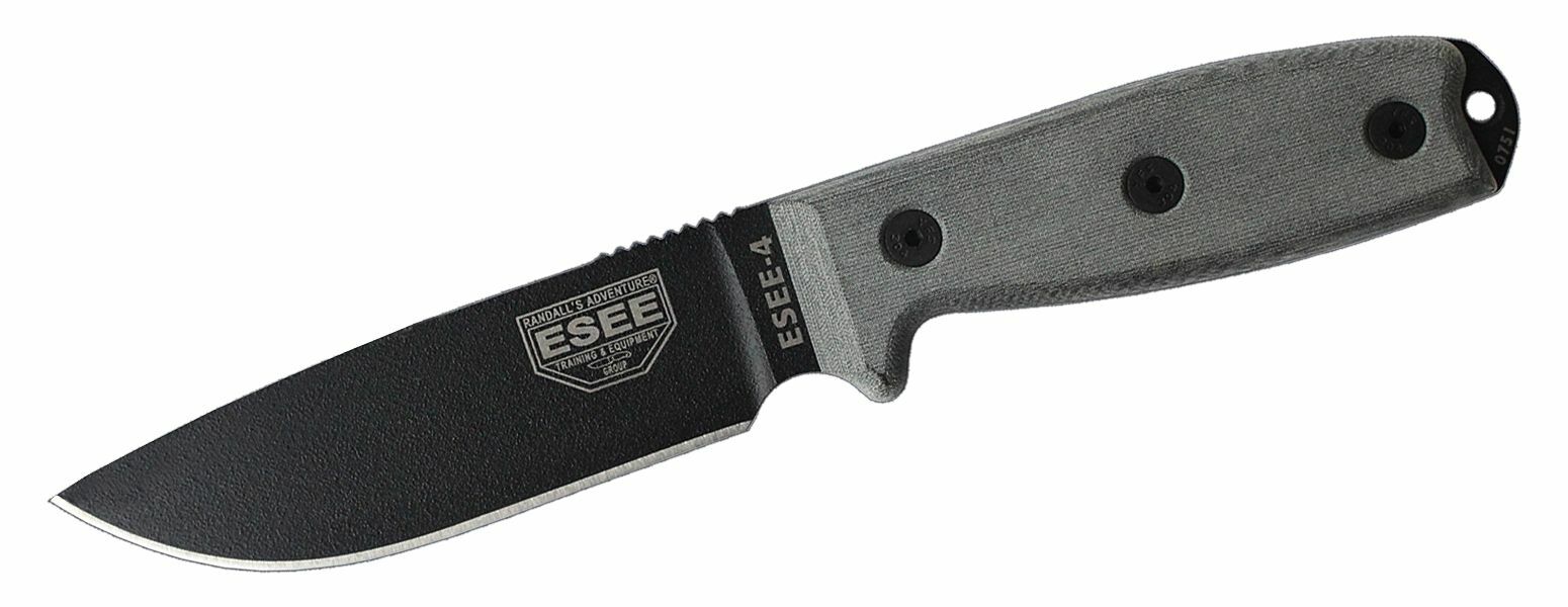 E-shop ESEE ESEE-4P Plain Edge Coyote Brown všestranný nôž 11,4cm, šedá, G10, puzdro