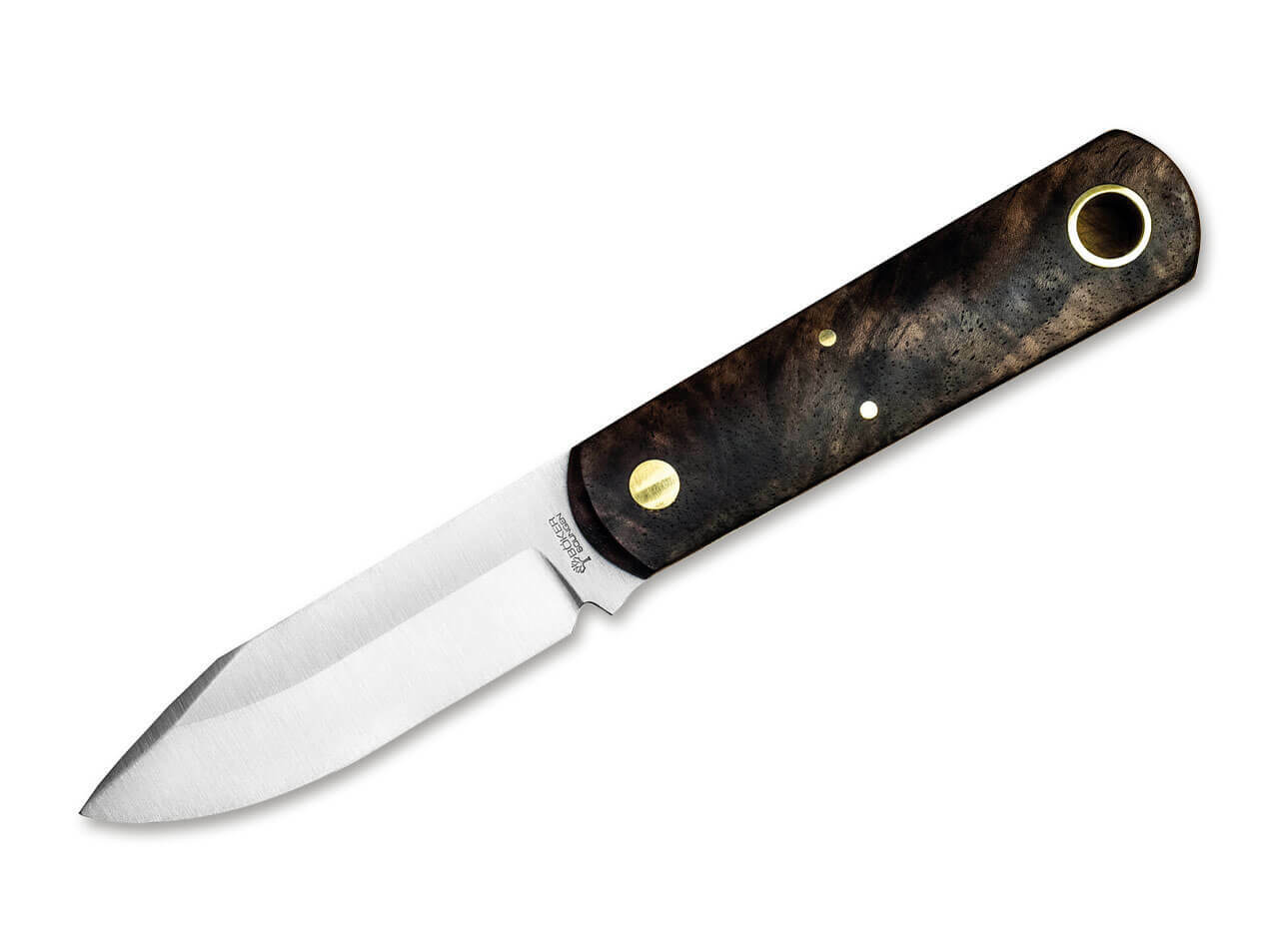 E-shop Böker Manufaktur Solingen 120506 Barlow BFF pevný nôž 7cm, orechové drevo, kožené puzdro