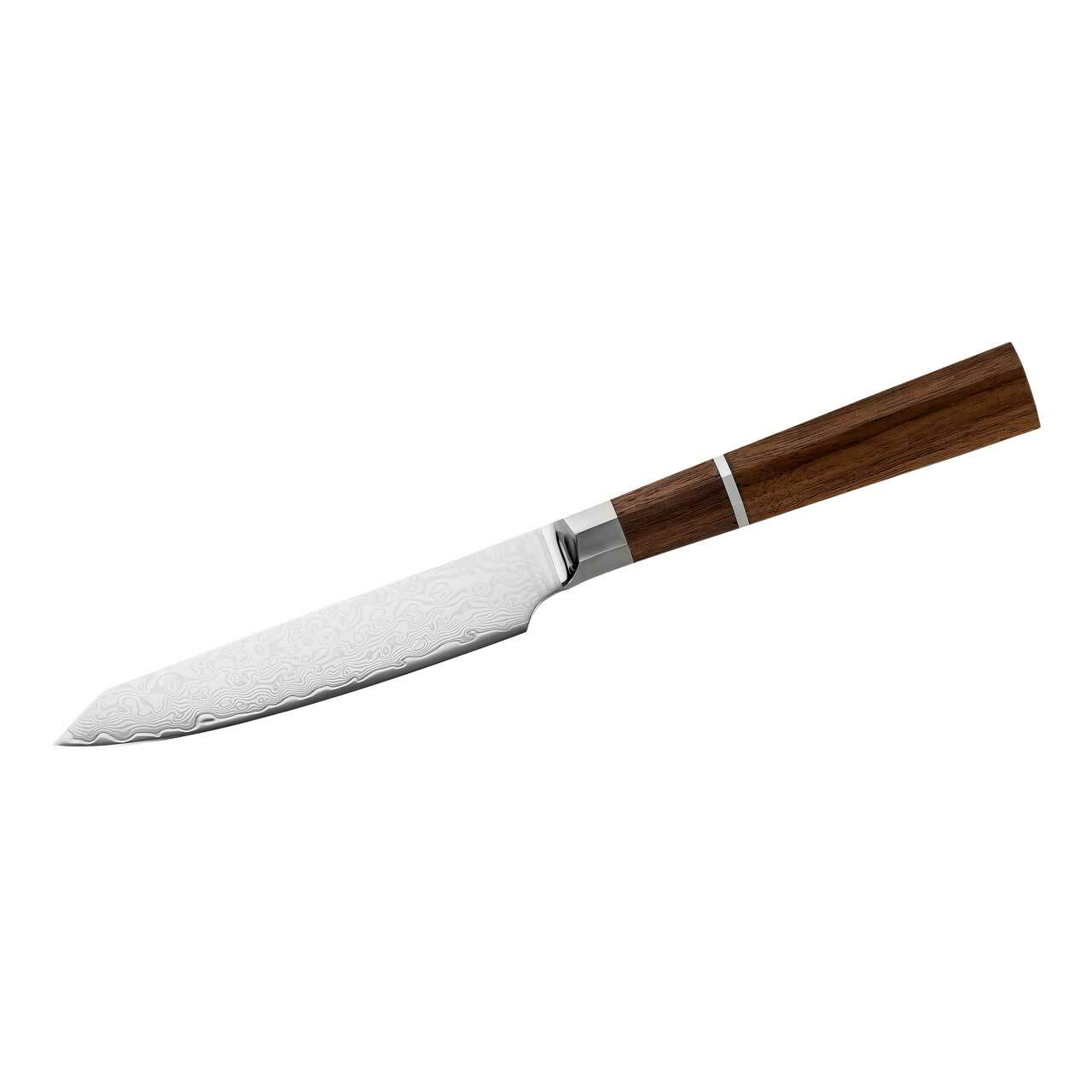 E-shop Herbertz 392010 univerzálny kuchynský nôž 11,5cm, damašek a VG-10, orechové drevo