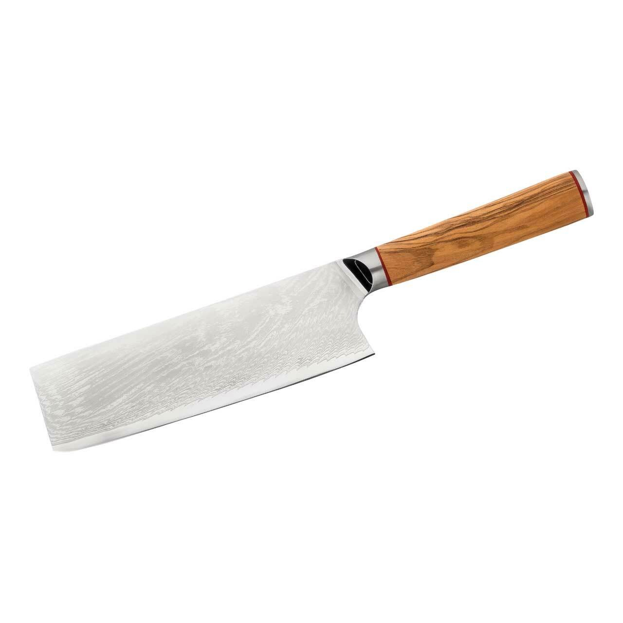 E-shop Herbertz 392140 Chai Dao kuchársky nôž 17,5cm, damašek a AUS-10V, olivové drevo a G10