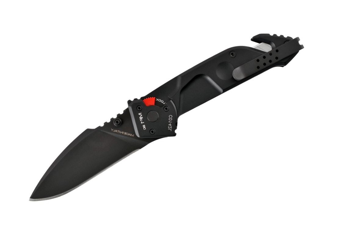 E-shop Extrema Ratio 04.1000.0134/BLK MF1 BELT CUTTER (BC) záchranársky nôž 9,2cm, čierna, hliník