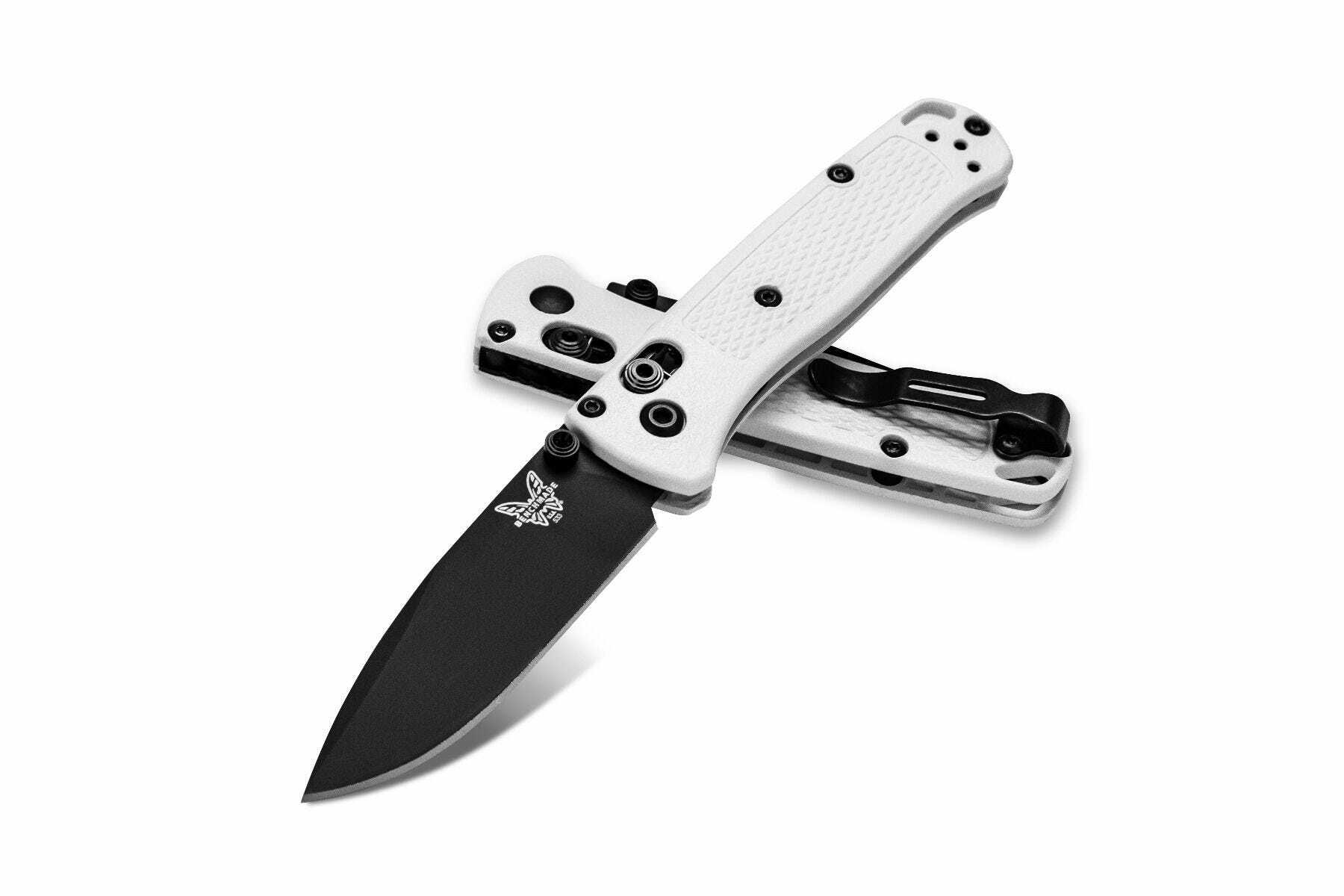 E-shop Benchmade 533BK-1 MINI BUGOUT vreckový nôž 7,2 cm, čierna Cerakote, biela, Grivory