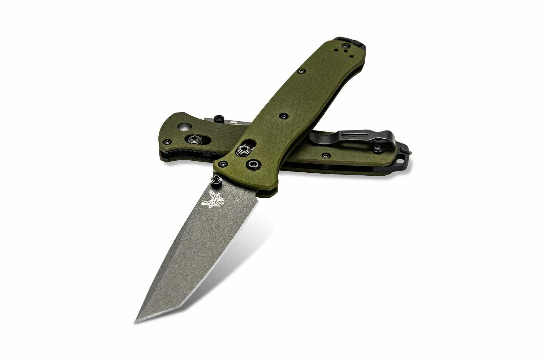 E-shop Benchmade 537GY-1 Bailout vreckový taktický nôž 8,5 cm, sivá Cerakote, zelená, hliník