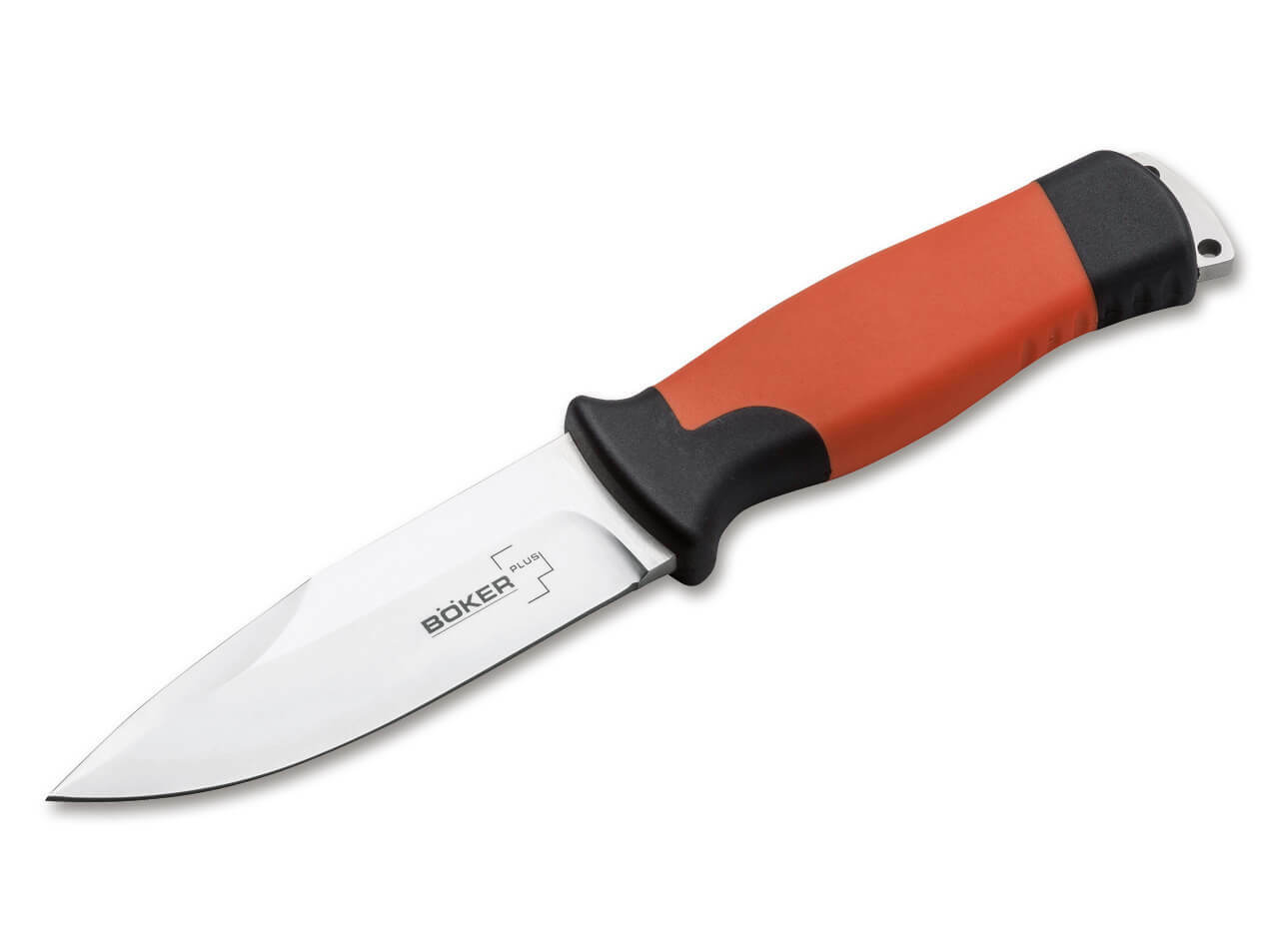 E-shop Böker Plus 02BO014 Outdoorsman XL outdoorový nôž 11,3 cm, oranžová, guma