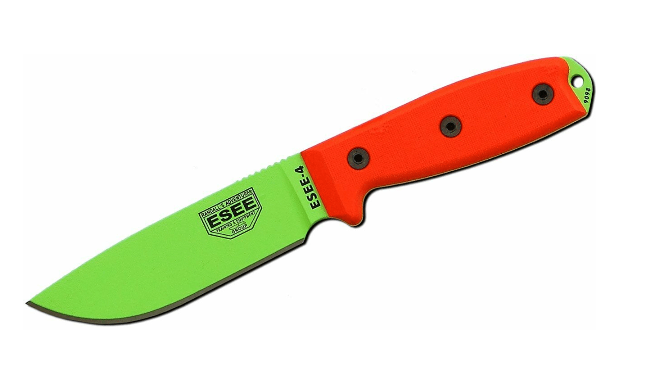 E-shop ESEE ESEE-4P-VG Venom Green Blade univerzálny nôž 11,4 cm, zelená čepeľ, G10, zelená, puzdro