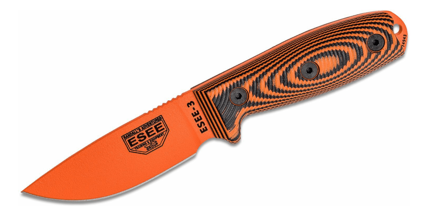 E-shop ESEE 3PMOR-006 Model 3 3D Orange nôž na prežitie 8,8 cm, G10, čiernočervená, čierne puzdro