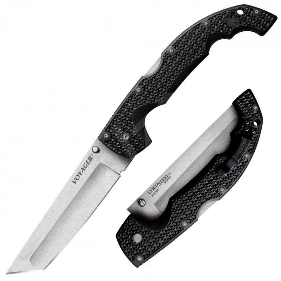 E-shop Cold Steel 29AXC Extra Large Voyager Clip Pt. Plain taktický nôž 14 cm, čierna, Griv-Ex