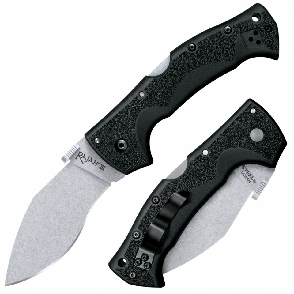 E-shop Cold Steel 62JM Rajah III vreckový nôž 8,9 cm, Stonewash, čierna, Griv-Ex