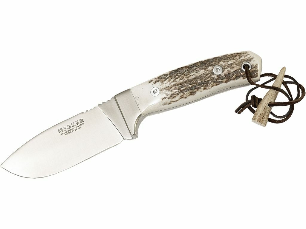 E-shop JOKER CC18 Montes lovecký nôž 10 cm, paroh, kožené puzdro