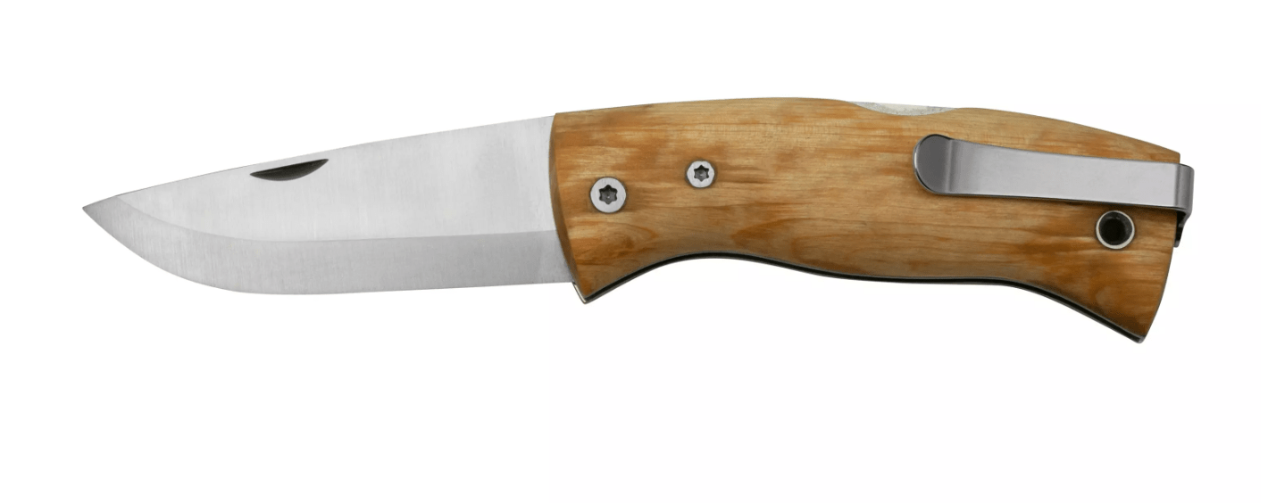 E-shop Helle HE-200657 Nipa vreckový nôž 7 cm, Satin, drevo kučeravej brezy