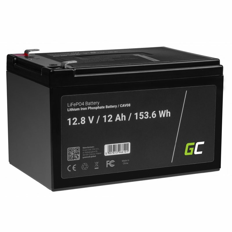 Green Cell CAV08 LiFePO4 batéria 12V 12.8V 12Ah