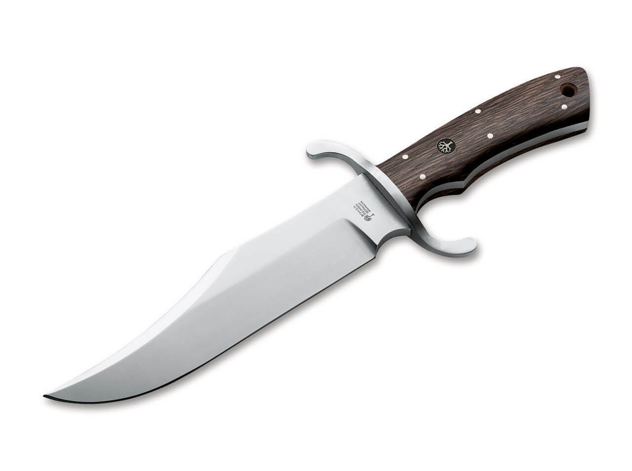E-shop Böker Manufaktur Solingen Böker Manufaktur Solingen121547 Bowie N690 outdoorový nôž 19,8 cm, dubové drevo, kožené puzdro