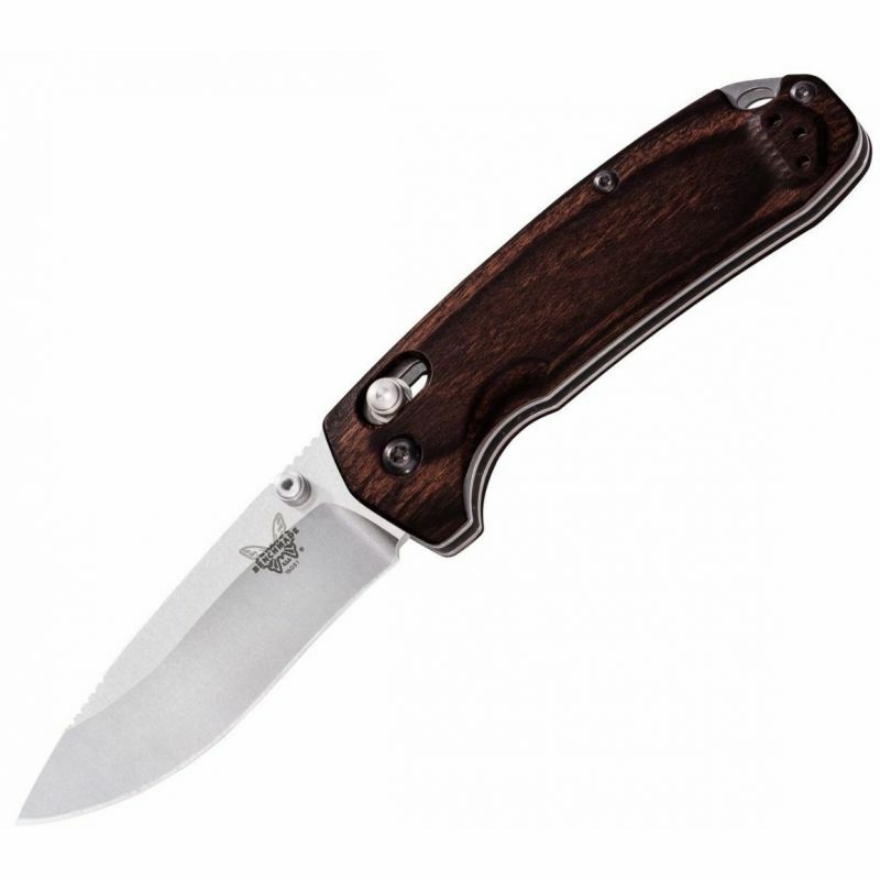 Benchmade 15031-2 NORTH FORK vreckový lovecký nôž 7,5 cm, Satin, stabilizované drevo