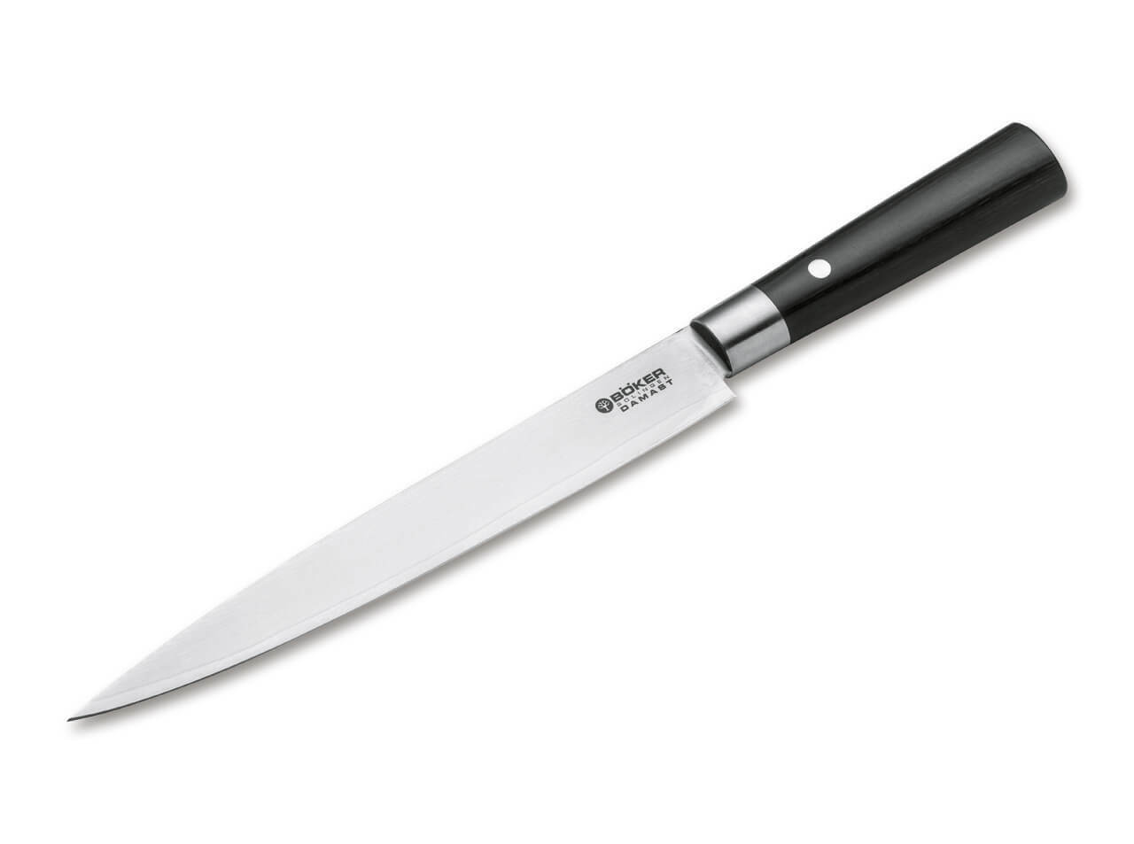 Böker Manufaktur Solingen 130425DAM Damascus Black rezací nôž 22,9 cm, damašek, čierna preglejka