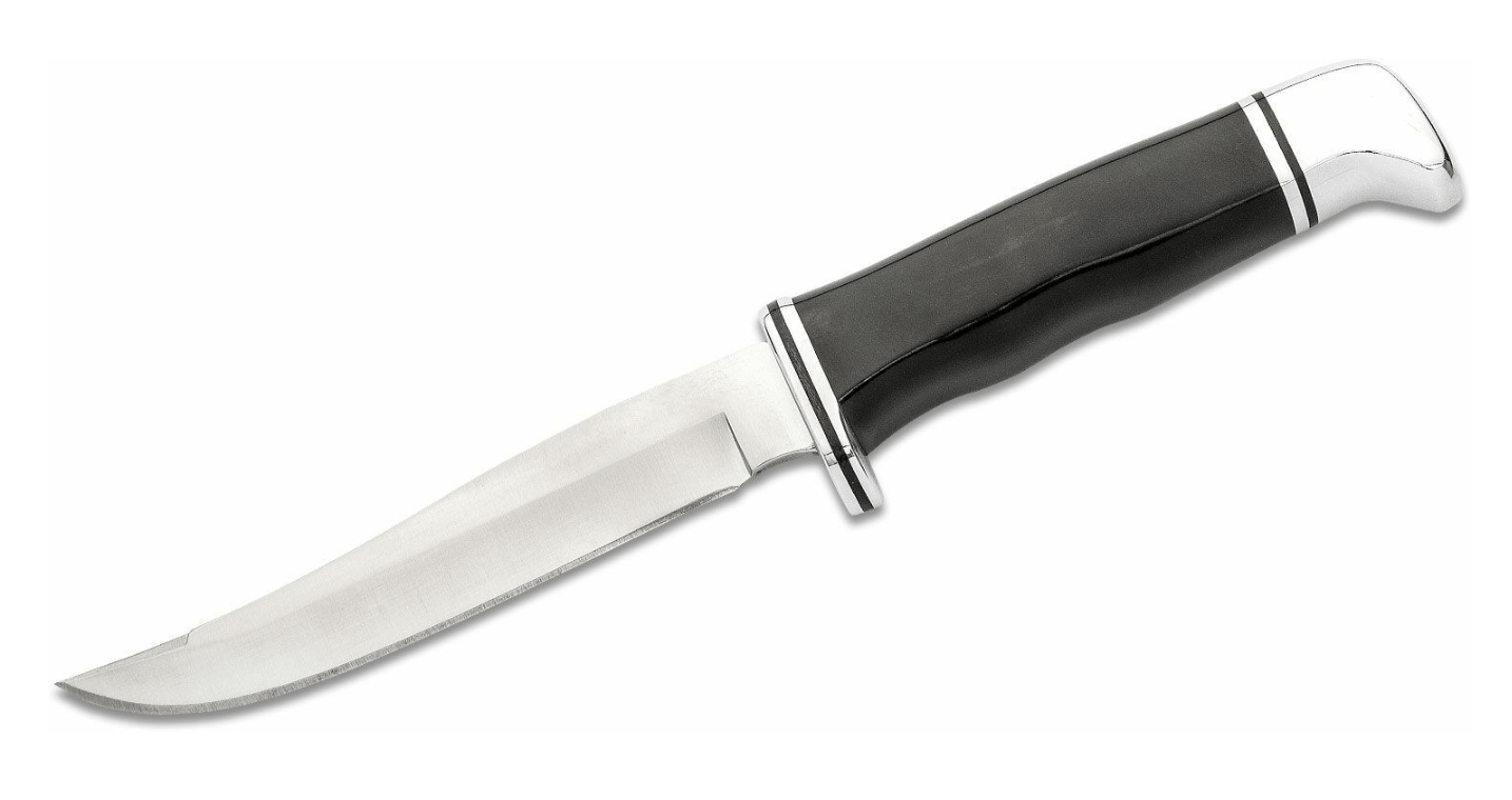 E-shop Buck BU-0105BKS 105 Pathfinder univerzálny nôž 12,7 cm, čierna, fenol, kožené puzdro