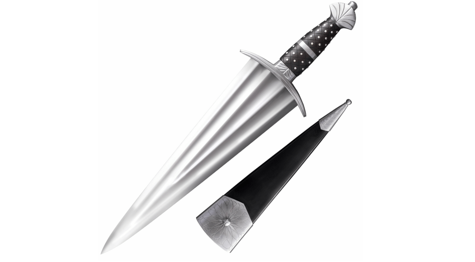 E-shop Cold Steel 88CDEA Cinquedea zberateľský meč 36,8 cm, ružové drevo, kožené puzdro