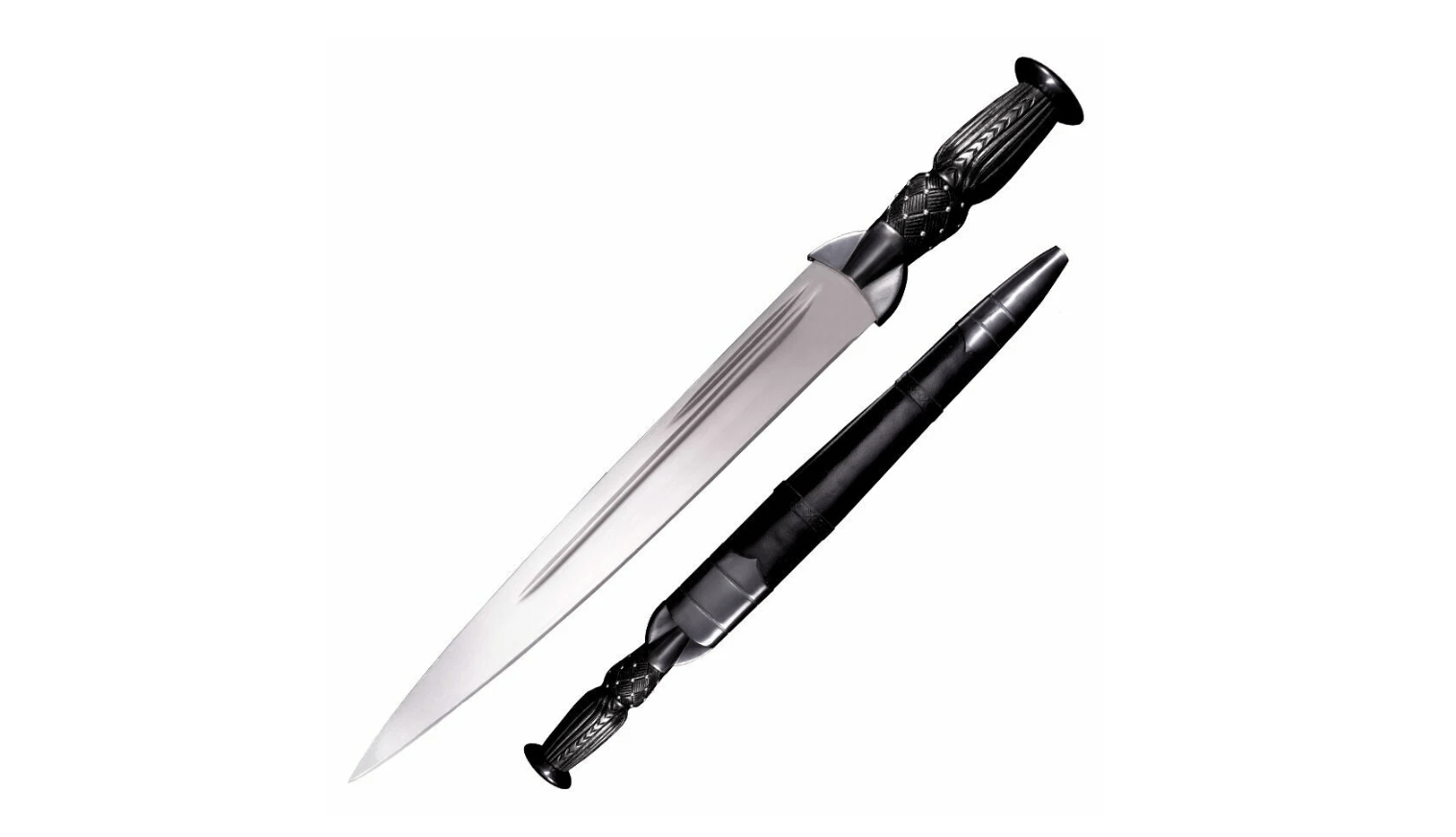 Cold Steel 88SD Scottish Dirk zberateľská dýka 33 cm, čierna, drevo Palisandra, kožené puzdro