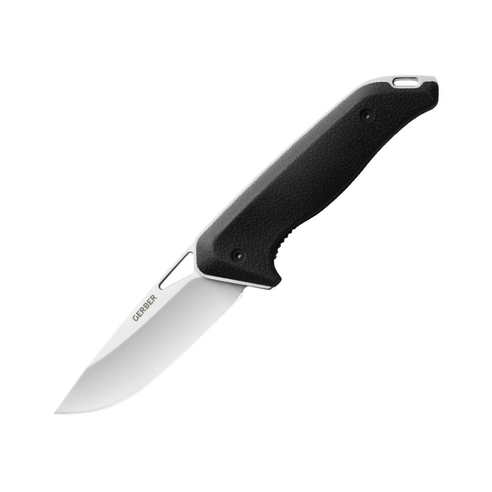 Gerber 31-003625 Moment lovecký vreckový nôž 8,5 cm, čierna, guma, nylonové puzdro