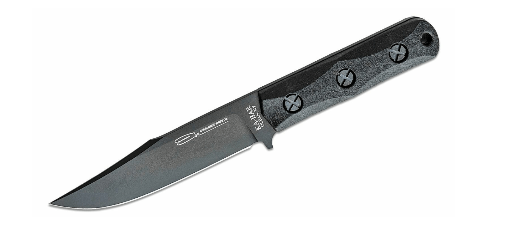 E-shop KA-BAR KB-EK50 Commando Short Clip Point bojový nôž 12,9 cm, čierna, Ultramid, puzdro Celcon