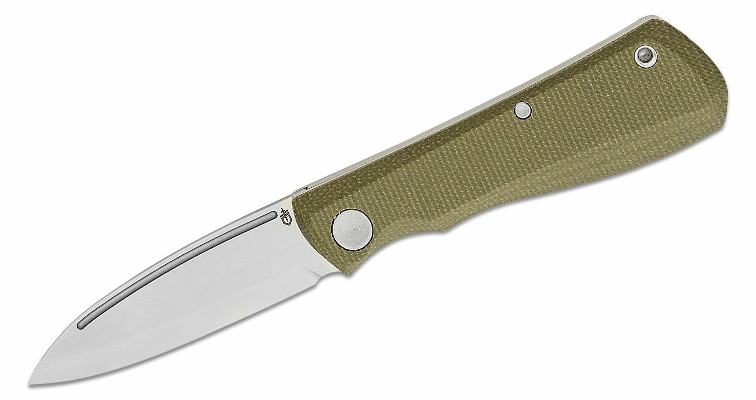 E-shop Gerber 30-001910 Mansfield Micarta Olive vreckový nôž 8,9 cm, olivovo-zelená, Micarta