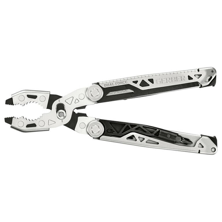 E-shop Gerber 30-001613 Dual Force multifunkčný nástroj, strieborná, čierna, oceľ, 12 funkcií, puzdro