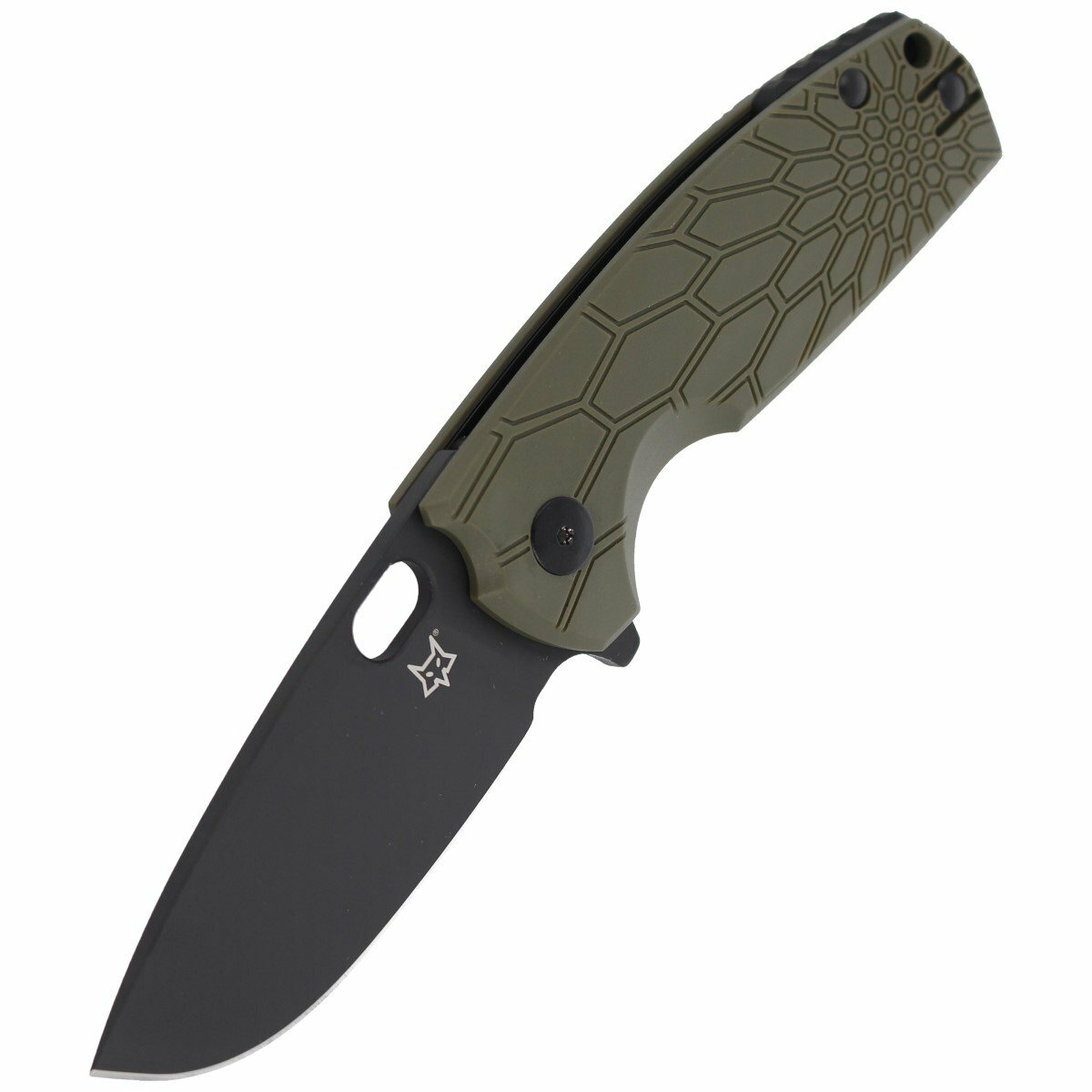 E-shop Fox Knives FOX Knife FX-604 OD Vox Core vreckový všestranný nôž 8 cm, zeleno-čierna, FRN