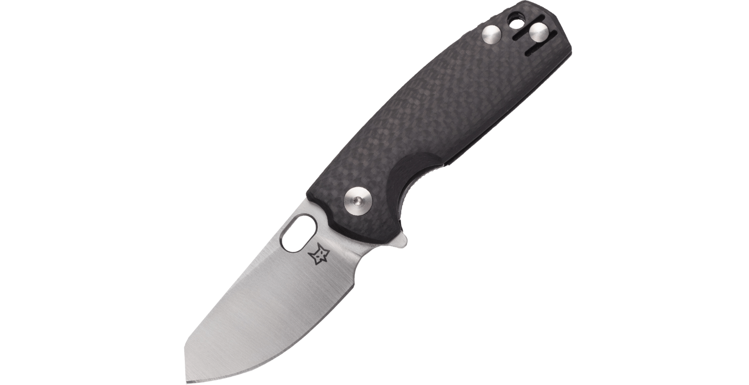 E-shop FOX Knives FX-608CF Vox Baby Core vreckový nôž 6 cm, uhlíkové vlákno, kožené puzdro