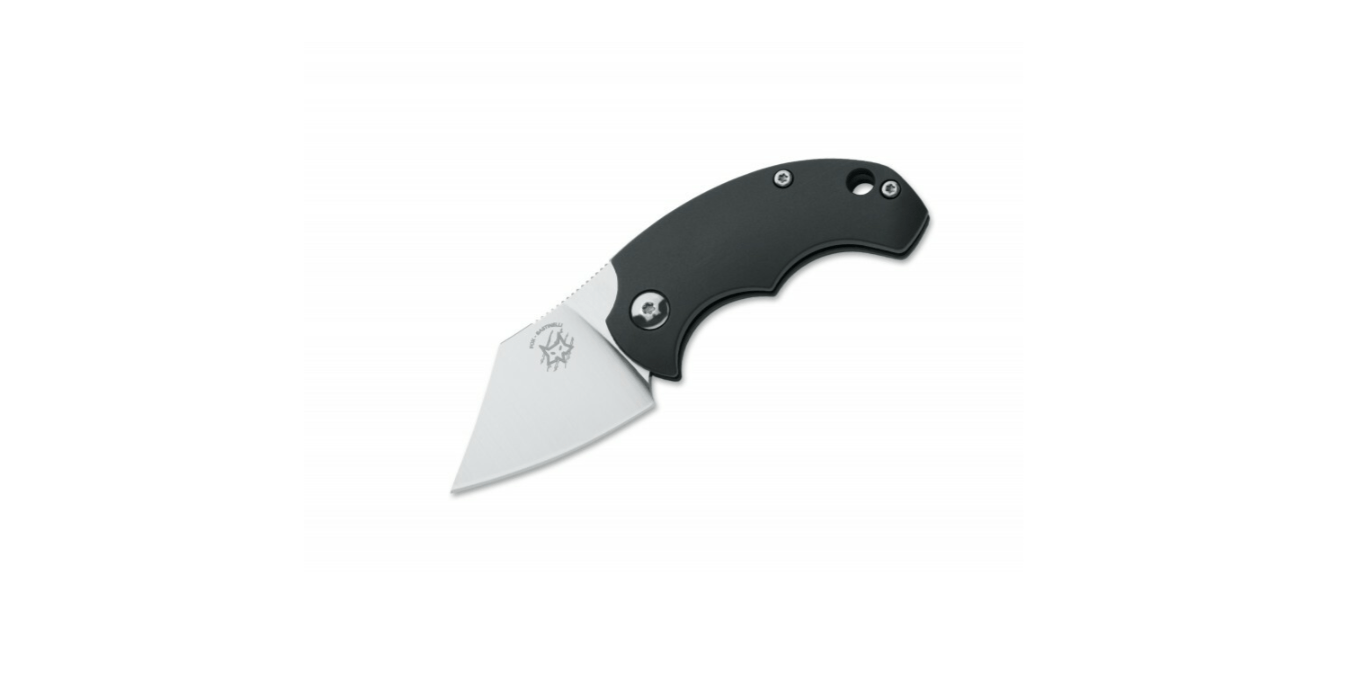 E-shop FOX Knives FX-519 Drago Piemontes malý vreckový nôž 4,5 cm, čierna, G10, bez poistky, kožené puzdro