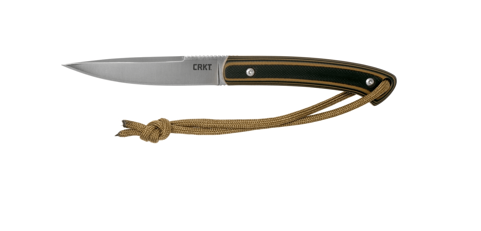 E-shop CRKT CR-2382 BIWA™ BROWN BLACK všestranný vonkajší nôž 7,7 cm, čierno-hnedá, G10, plastové puzdro