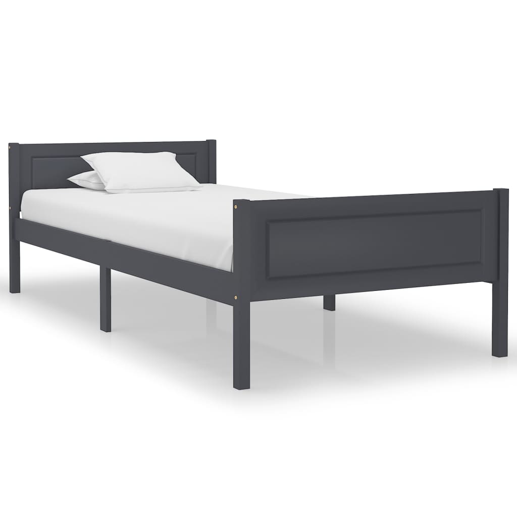 E-shop Multidom Posteľný rám borovicový masív sivý 100x200 cm