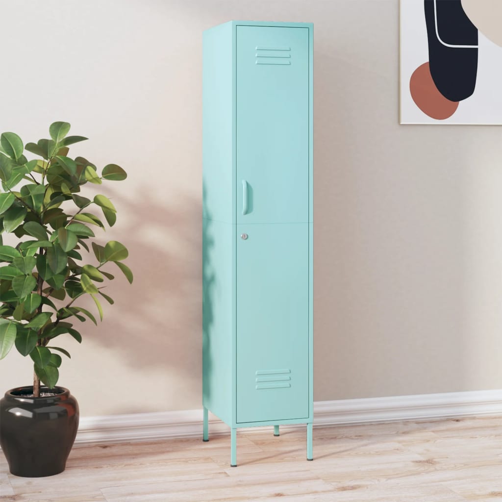 E-shop Multidom Uzamykacia skriňa mätovo-zelená 35x46x180 cm oceľová