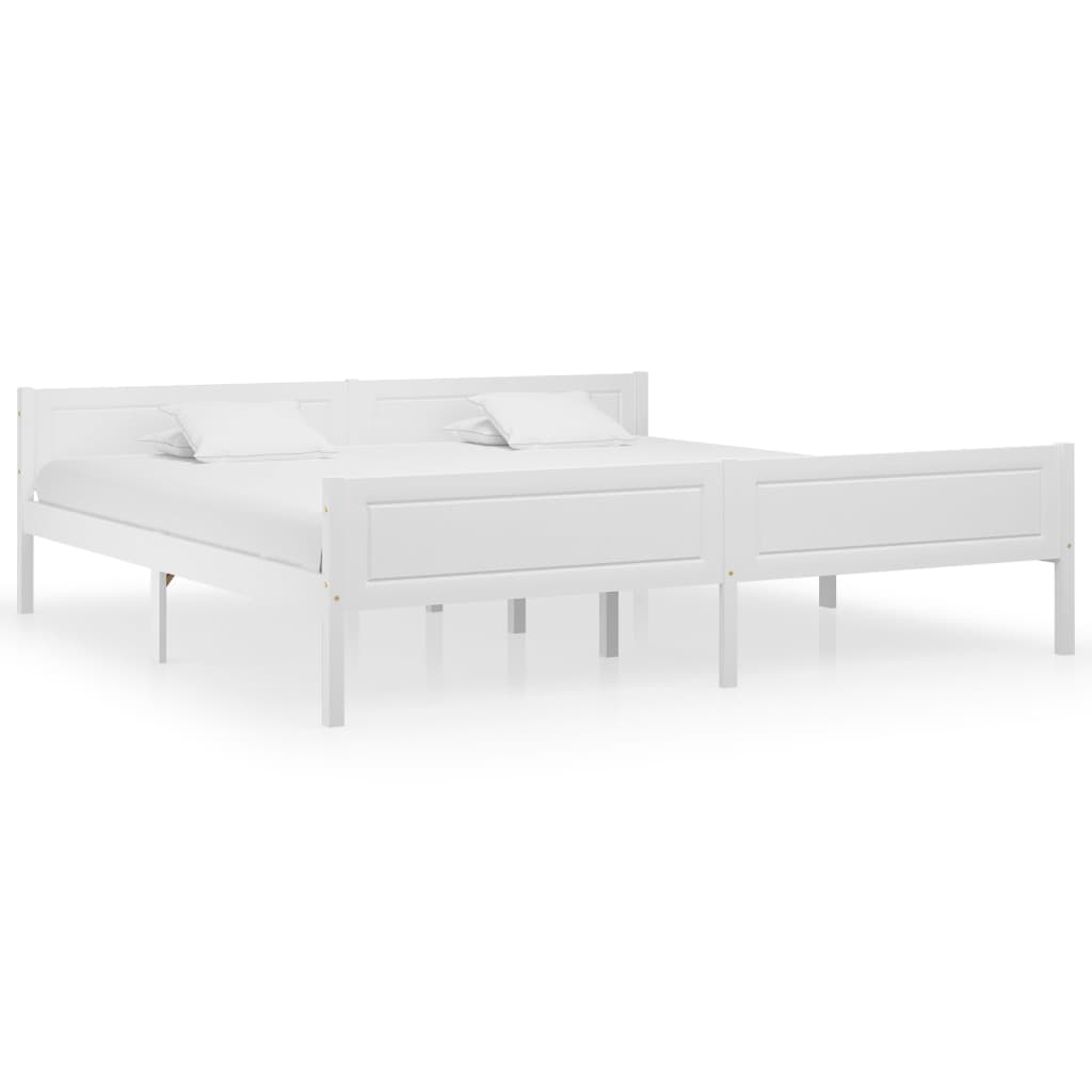 E-shop Multidom Posteľný rám borovicový masív biely 200x200 cm