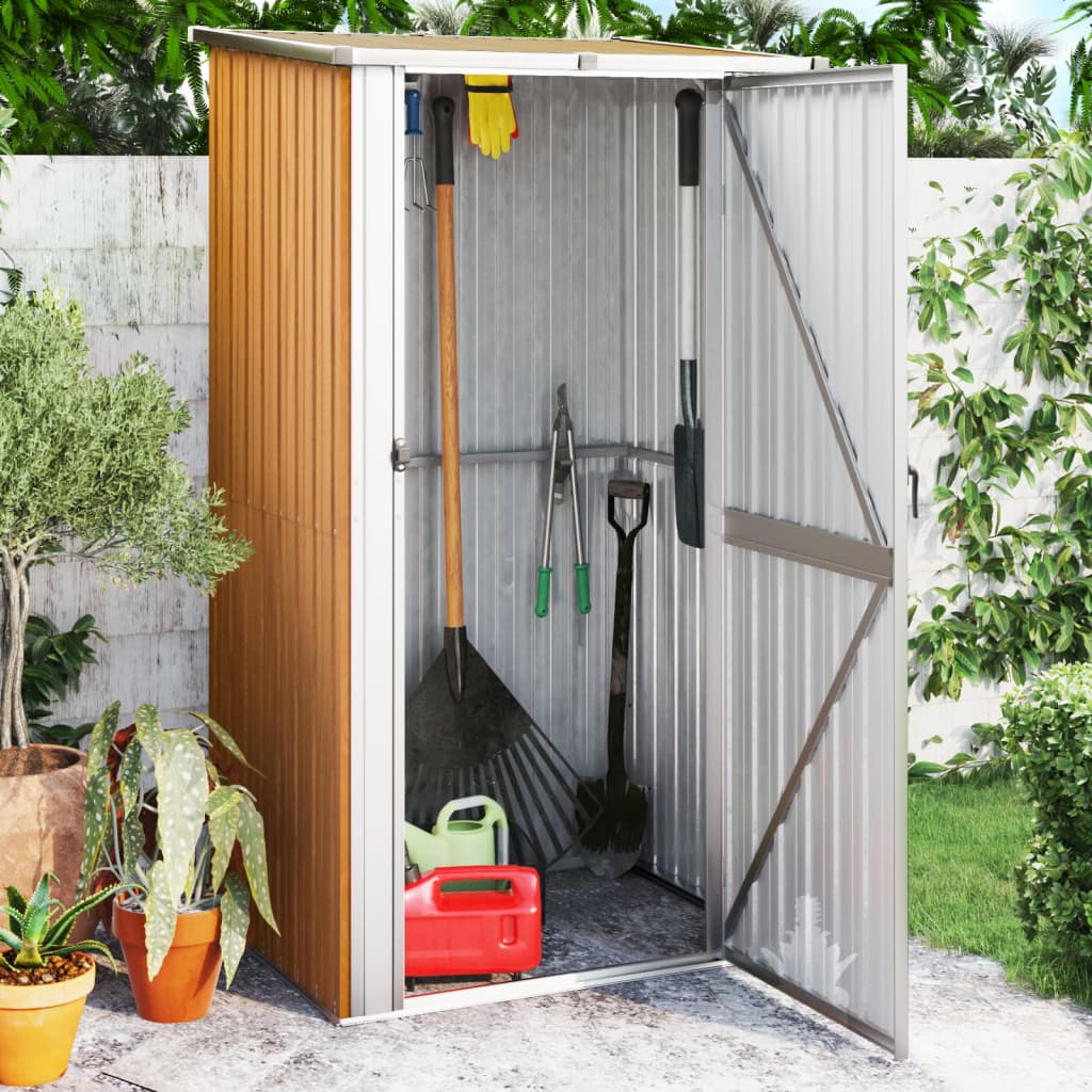 E-shop Multidom Záhradný domček hnedý 118,5x97x209,5 cm pozinkovaná oceľ