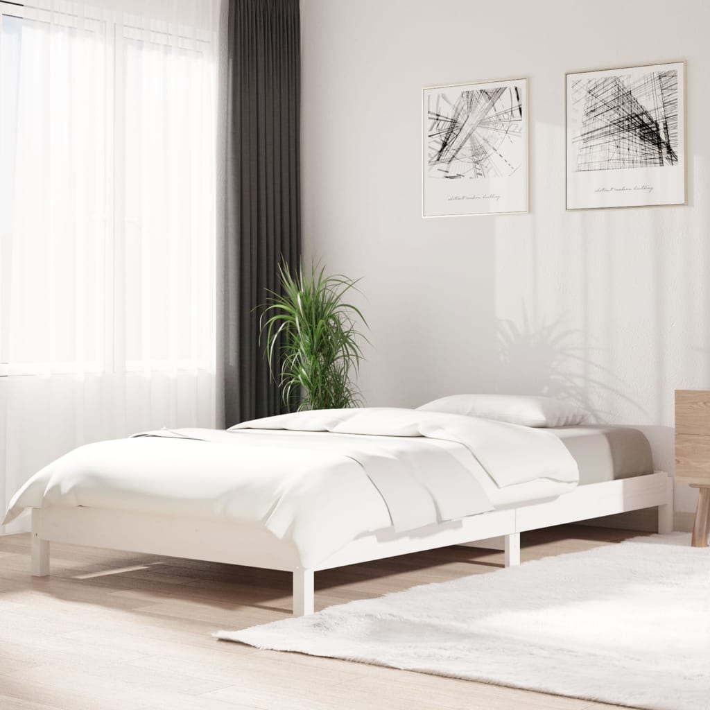 E-shop Multidom Stohovateľná posteľ biela 100x200 cm borovicový masív