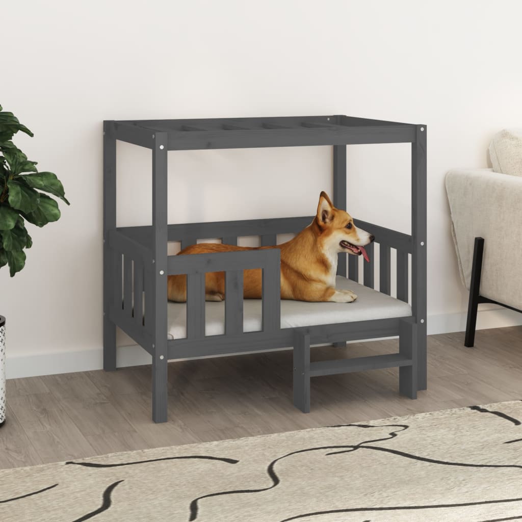 E-shop Multidom Posteľ pre psa sivý 95,5x73,5x90 cm borovicový masív