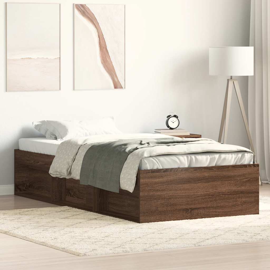 E-shop Multidom Posteľný rám hnedý dub 75x190 cm malé jednolôžko