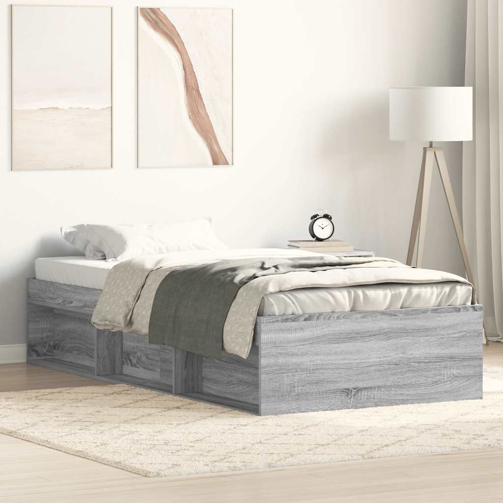 E-shop Multidom Posteľný rám sivý sonoma 90x190 cm
