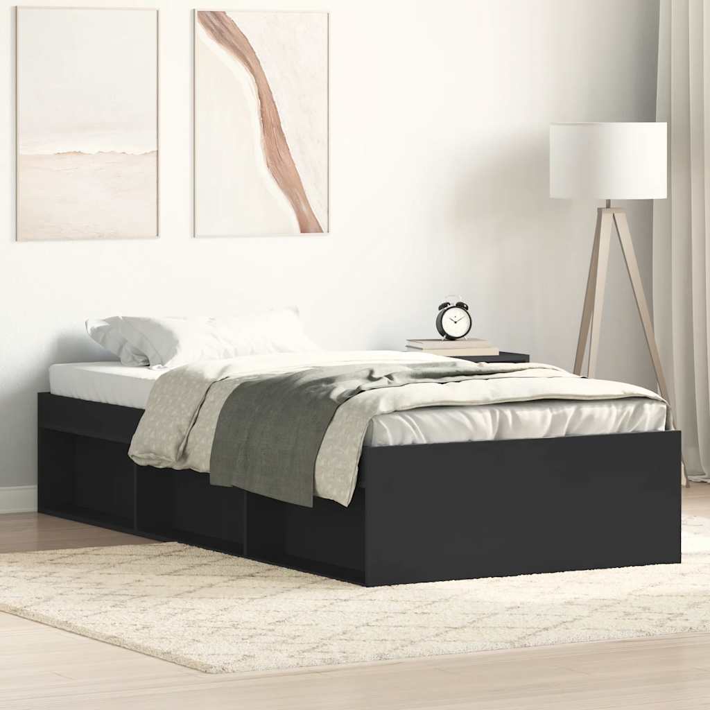 E-shop Multidom Posteľný rám čierny 75x190 cm malé jednolôžko