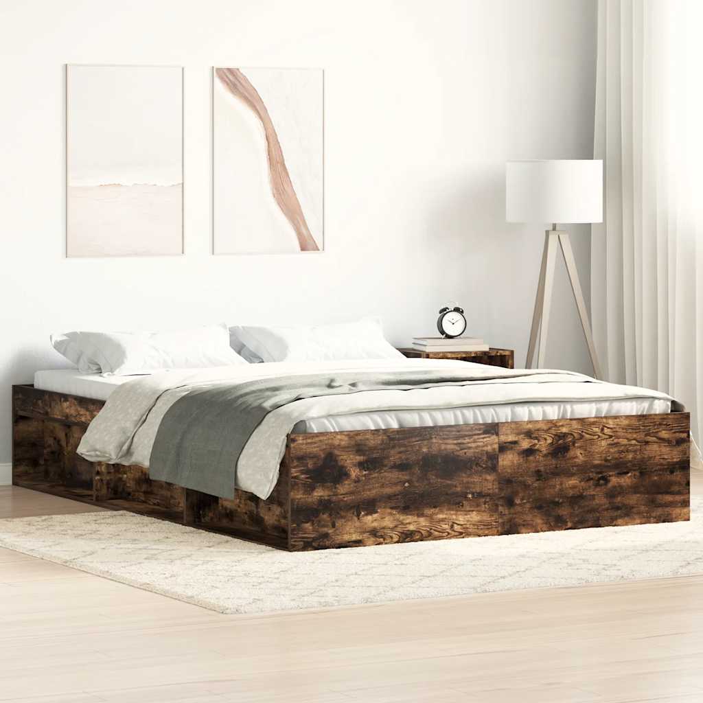 E-shop Multidom Posteľný rám dymový dub 120x190 cm malé dvojlôžko