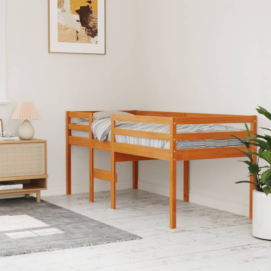 E-shop Multidom Vysoká posteľ vosková hnedá 90x200 cm borovicový masív