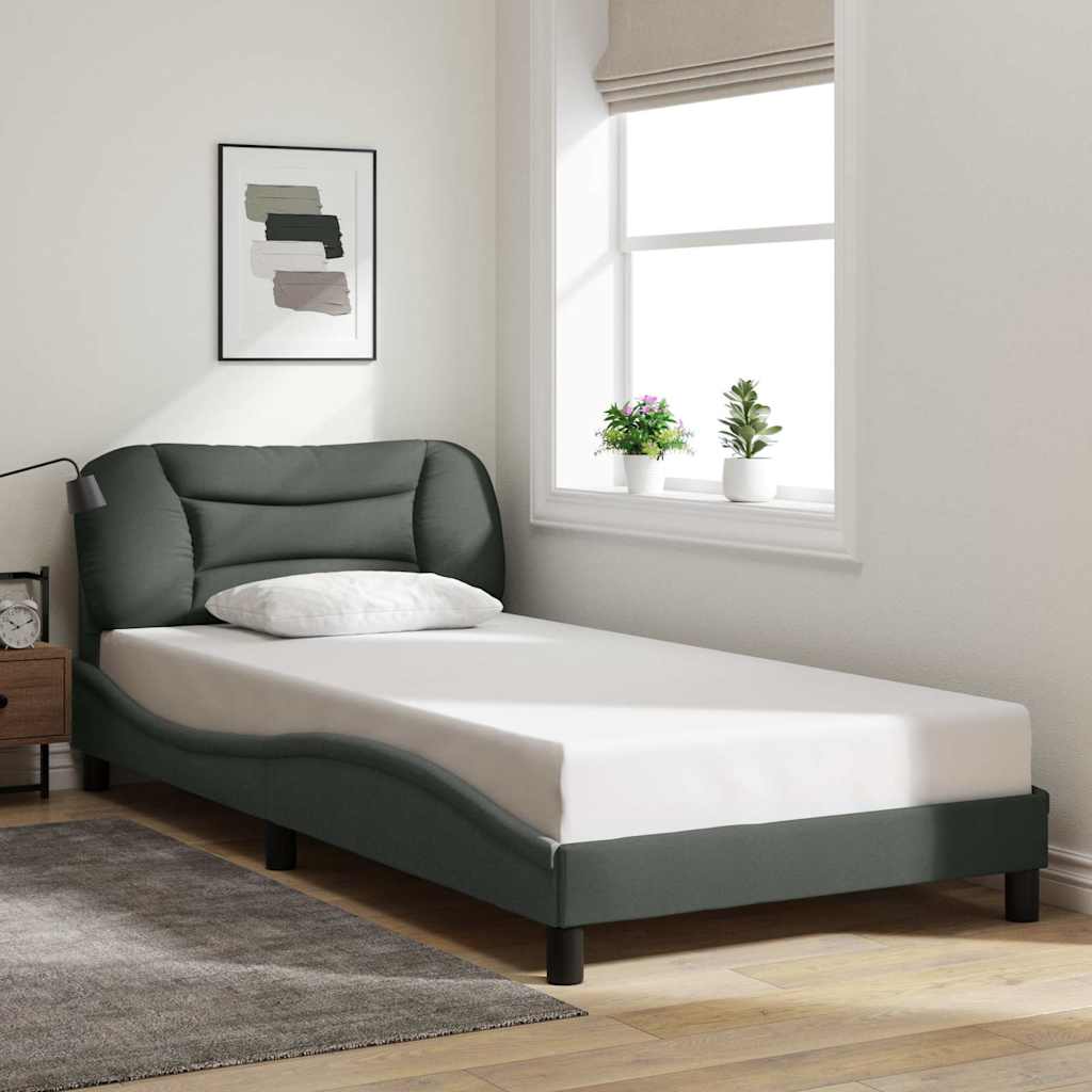 E-shop Multidom Rám postele bez matraca Hvar tmavosivá 100x200 cm látka