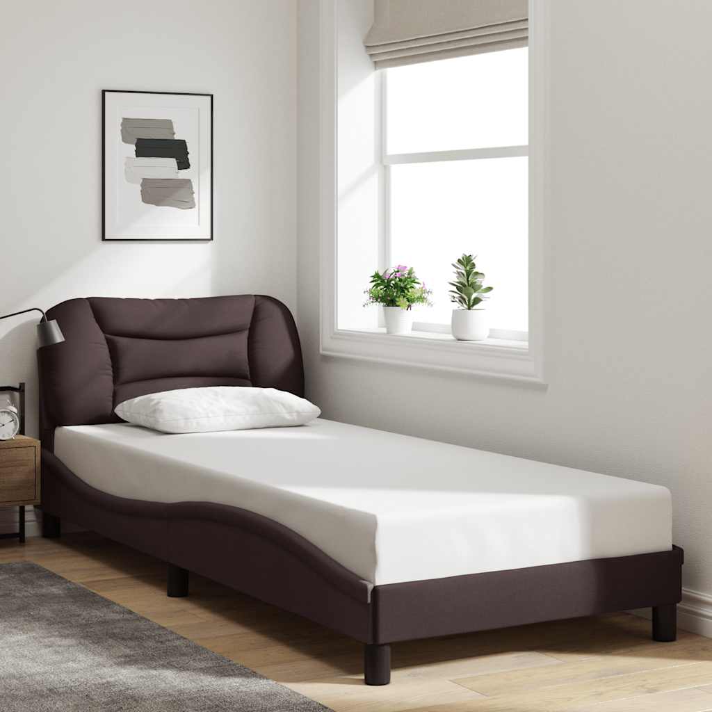 E-shop Multidom Rám postele bez matraca Hvar tmavohnedá 90x200 cm látka