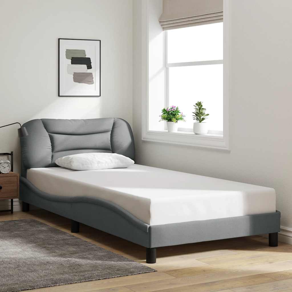 E-shop Multidom Rám postele bez matraca Hvar bledosivý 100x200 cm látka