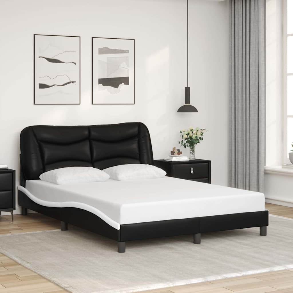 E-shop Multidom Rám postele bez matraca Hvar čierno-biely 140x200 cm umelá koža