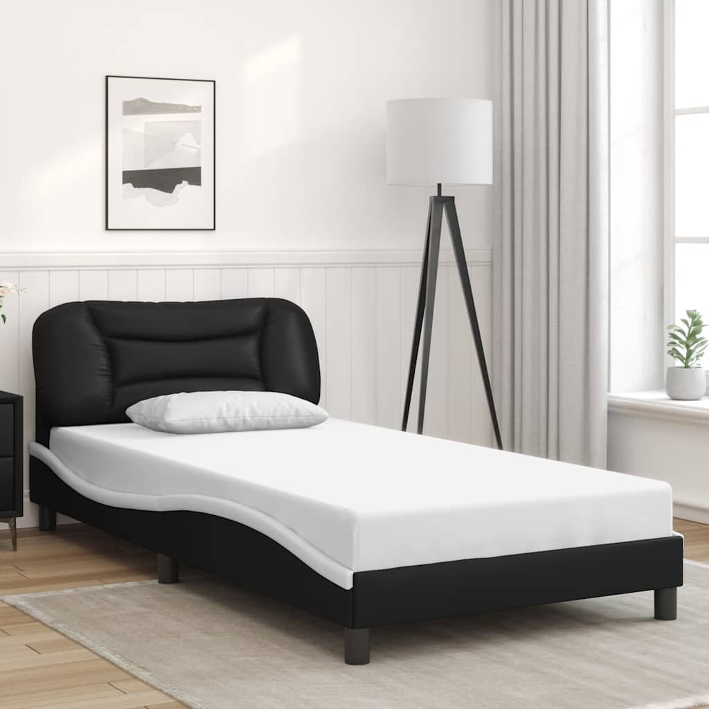 E-shop Multidom Rám postele bez matraca Hvar čierno-biely 100x200 cm umelá koža