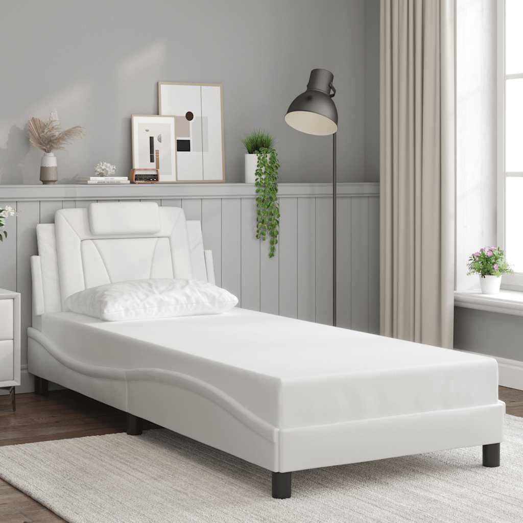 E-shop Multidom Rám postele Viana bez matraca biely 90x190 cm umelá koža